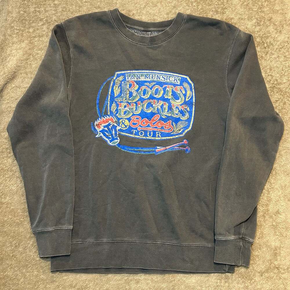 Ian Munsick Boots Buckles & Bolos Tour Crewneck Sweatshirt, Size S
